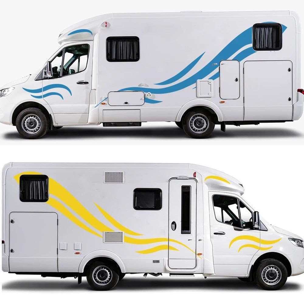 Accessorio automatico Adesivi In ​​vinile A Strisce Per Camper Per Camper Van Horsebox Caravan RV Accessori Per Tuning Auto Decalcomanie Decorative(Matt Silver,247x40cm)