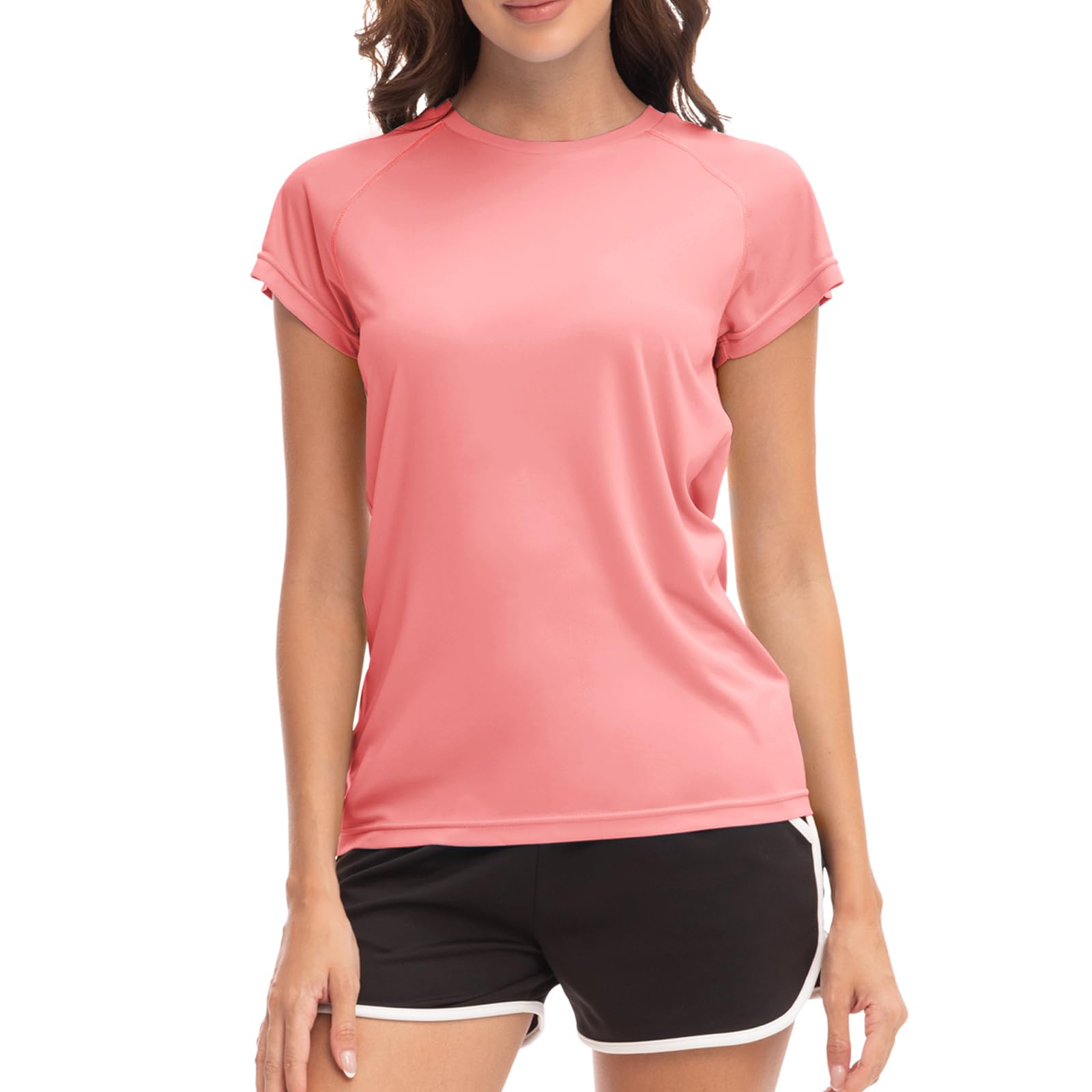 MEETWEE kurz & Lang Damen Surf Shirt Rash Guard UV Shirts Schwimmen Tankini UPF 50+ Kurzarm Badeshirt Bademode Shirt