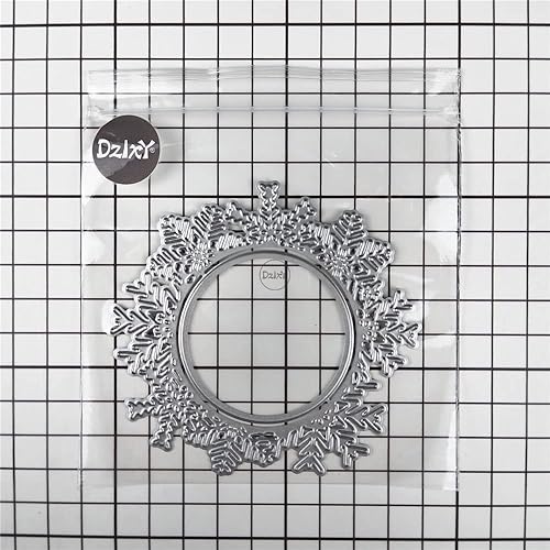 Miniatura 4 de DzIxY Bonito copo de nieve de encaje redondo marco de metal troquelado troquelado para hacer tarjetas, juegos de troqueles de papel para álbumes de