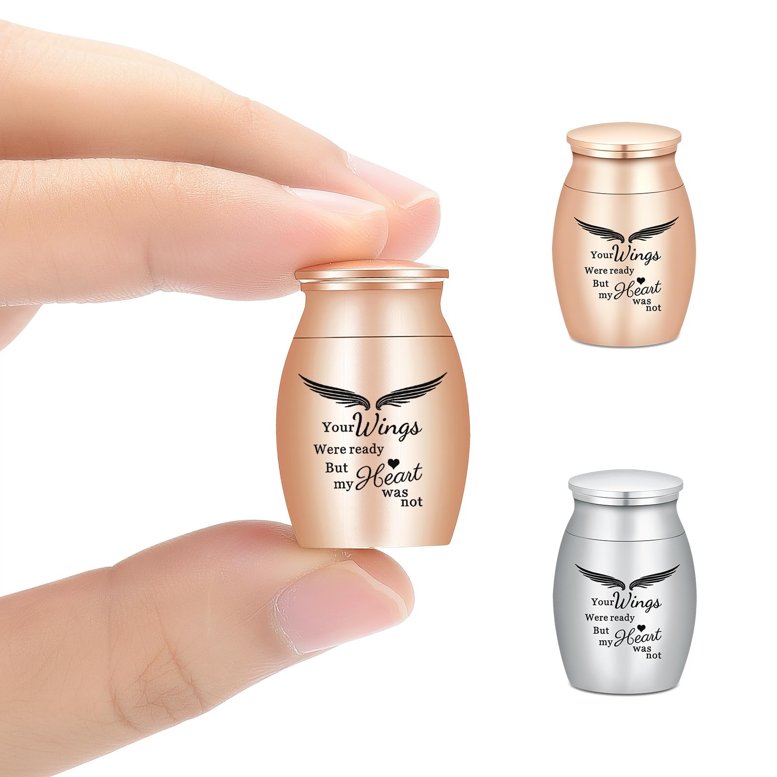 Minicremation Urn for Human Ashes Small Urns Cremation Keepsakes for Ashes Super Mini Cremation Urns for Human or Pet Ashes Urns Stainless Steel Memorial Ashes Holder-2 Sets โ image 1