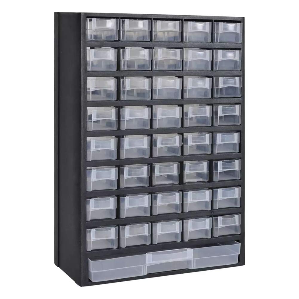 41 Organizzatore di Strumenti in Plastica del Cassetto, Bidone di Stoccaggio Multiplo con Cassetti, Plastica Trasparente, 2 Piccoli Fori per L'autostop