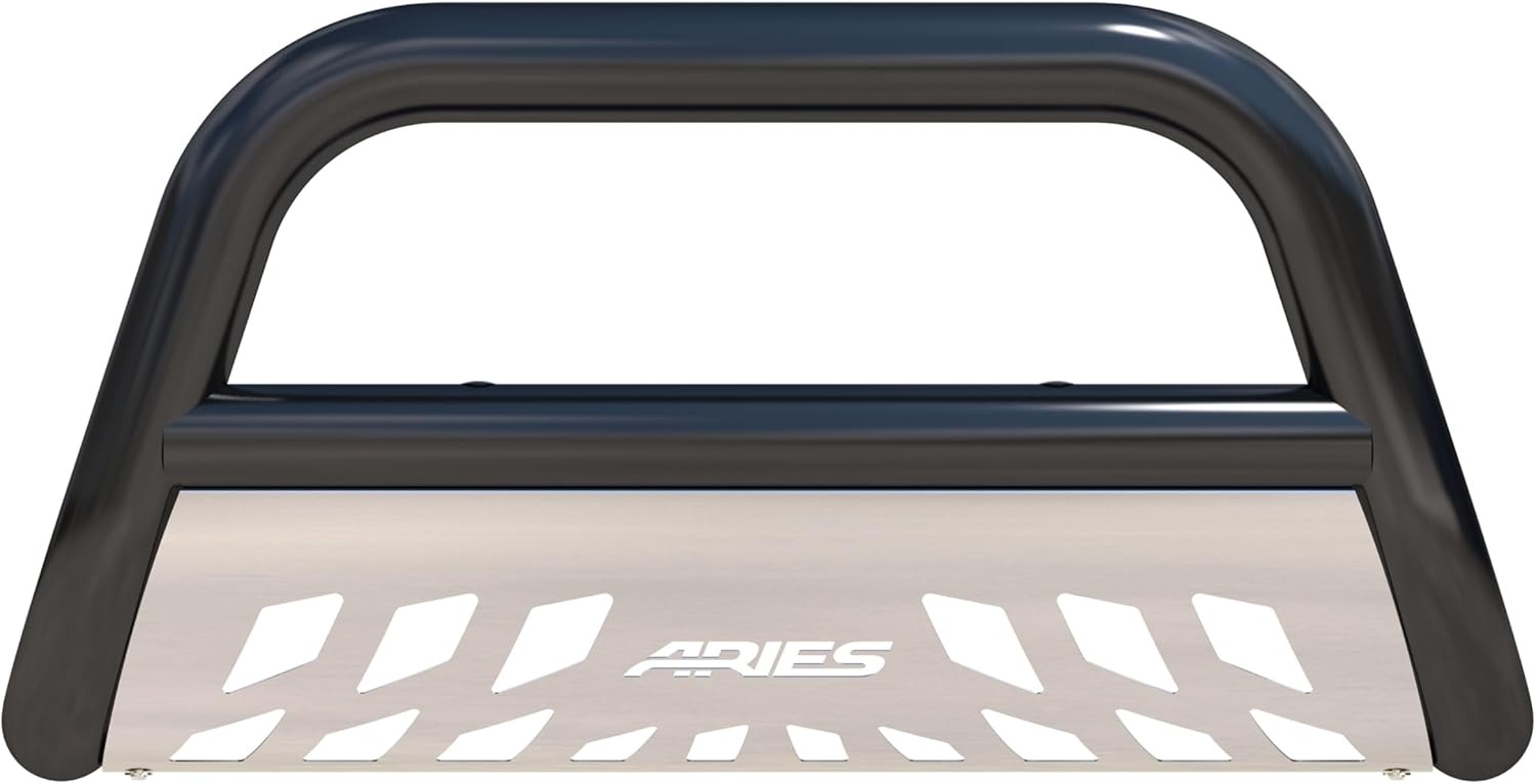 ARIES B35-2002 3-Inch Black Steel Bull Bar, No-Drill, Select Toyota Tacoma