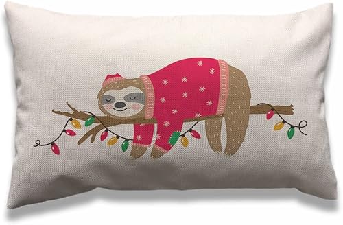 AOYEGO Fundas de almohada rectangulares de invierno, alegres en ramas de árbol, nieve, caída, Navidad, fundas de almohada decorativas para el hogar,