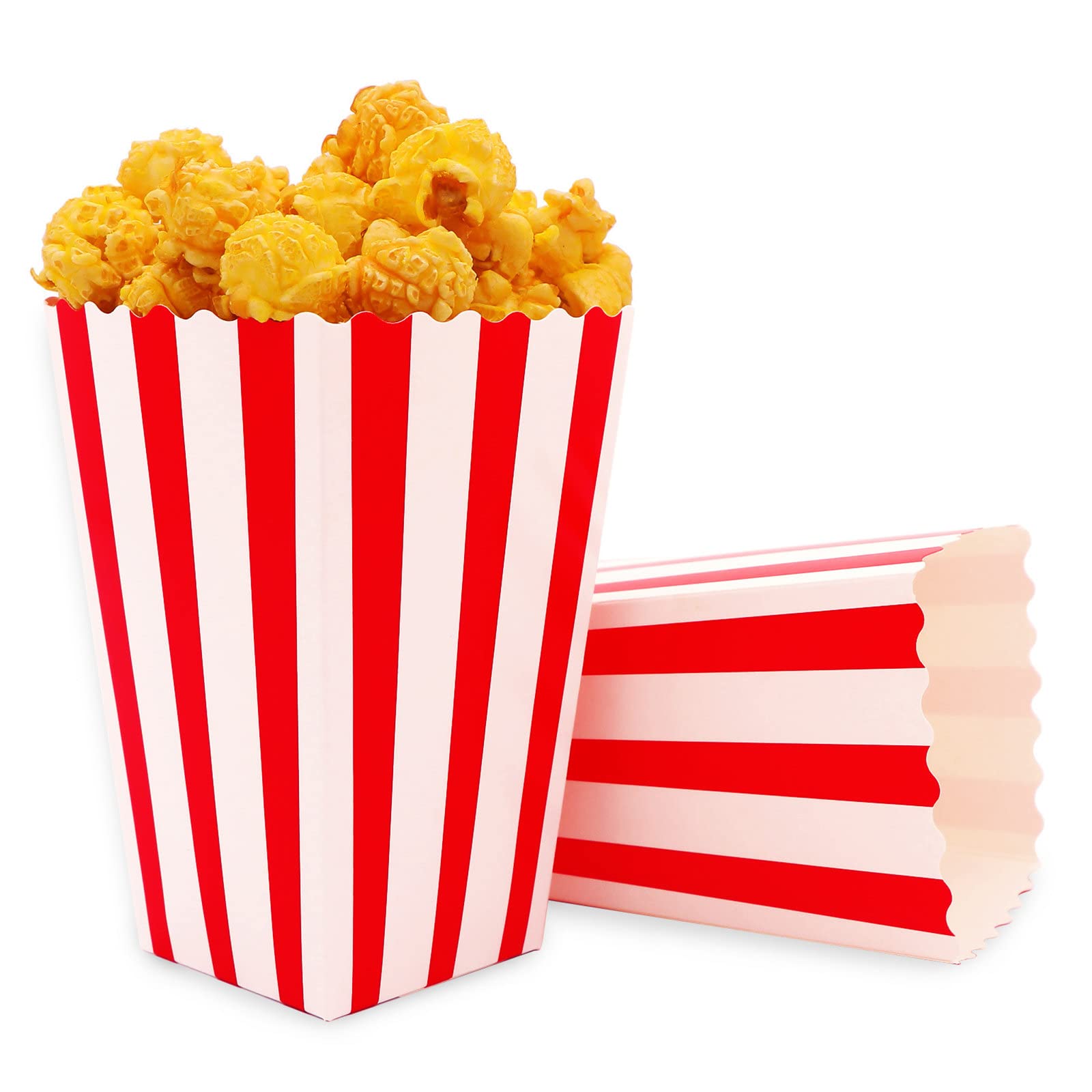 10 Popcorn-Boxen Im Hollywood-Style – Rot-weiß Gestreift, Perfekt Für Kino-Partys!