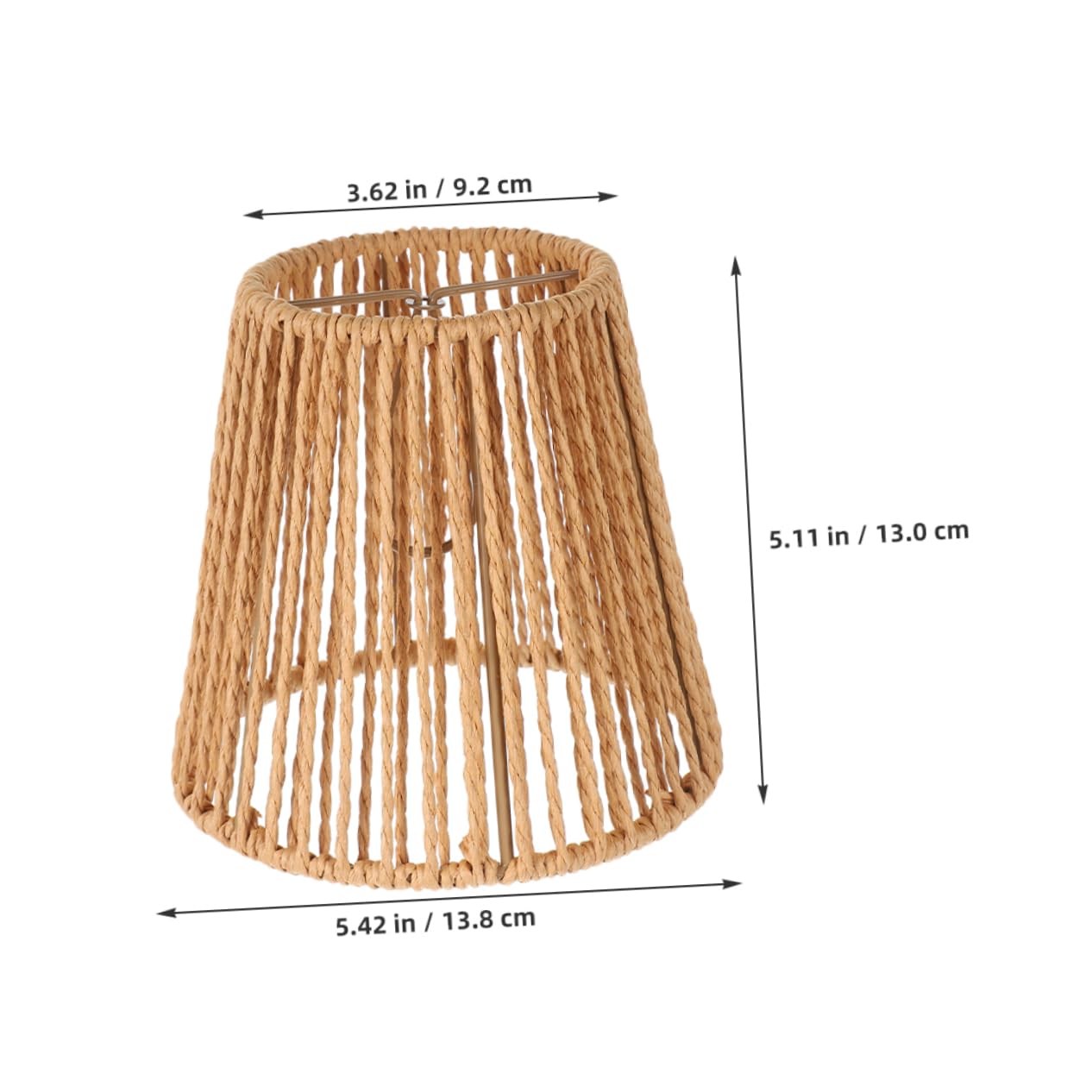 4kawałki Woven Paper Rope Lamp Shade Retro Rattan Lampa Włóknina Ozdobna Osłona Do Lampy Wiszącej Stojącej Biurkowej Ściennej Ręcznie Wykonane Akcesoria Do Wnętrz