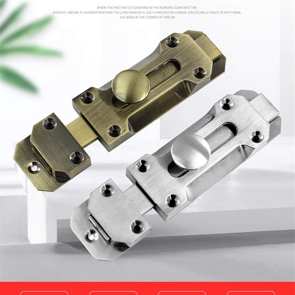 JSEIAJB Solid Zinc Alloy Security Dead Bolt Antique Door Slide Latch Lock Heavy Duty Gate Safety Sliding Latches(D)