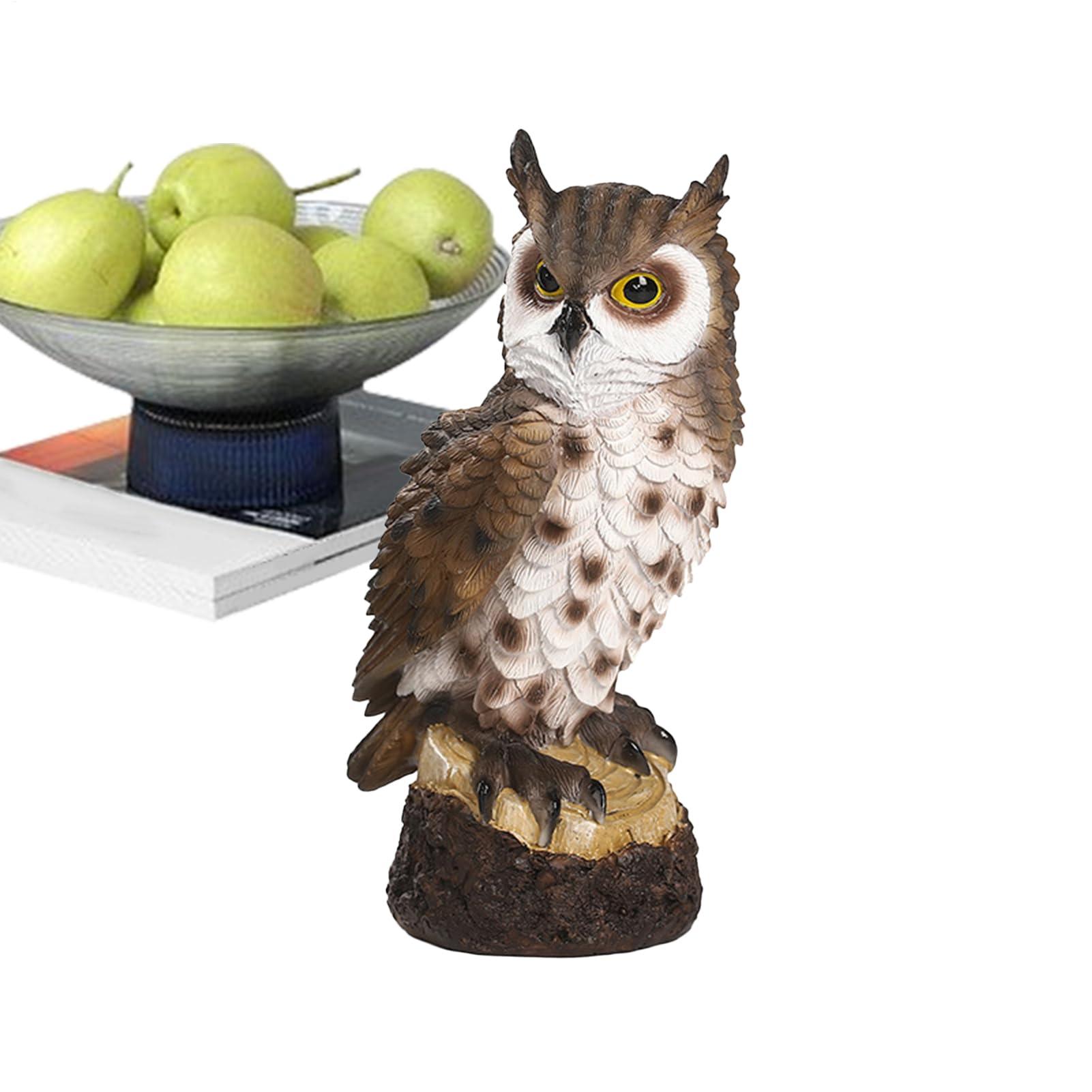 Figurine de chouette effaroucheur d'oiseaux en résine pour protection du jardin