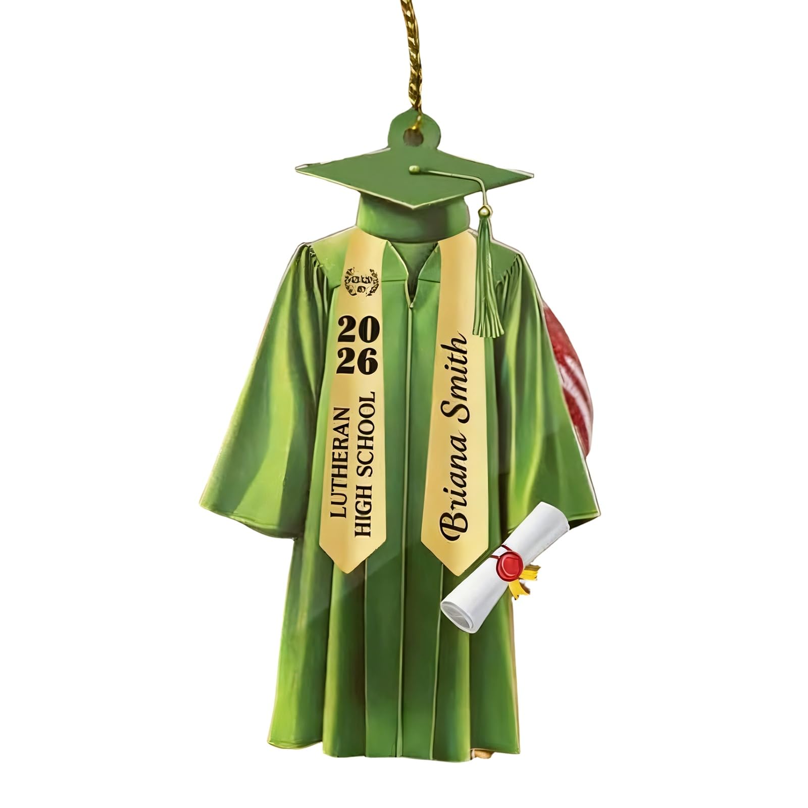 PANGBOER Class of 2026 2D Flat Acrylic Grad Gown Pendant Hanging Ornament Backpacks Charm for High School Senior Graduation Gift Bag Cahrm Graduation Jewelry