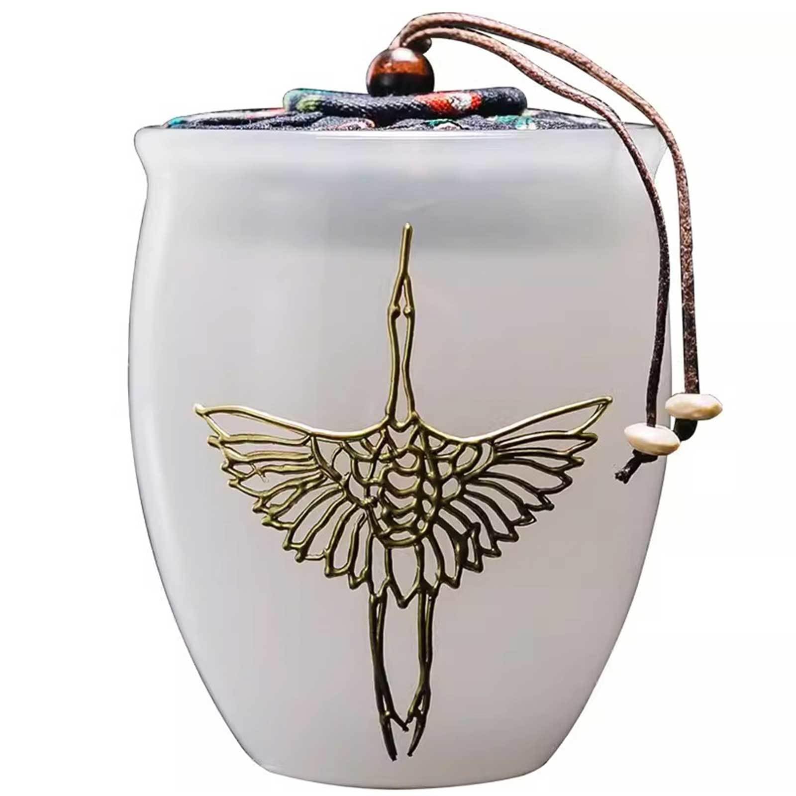 GPDNBIEU Ceramic urns, for Cat Dog Up to 45lbs Elegant Handmade Ceramic Keepsake Urn Souvenir Cremation Funeral Urns