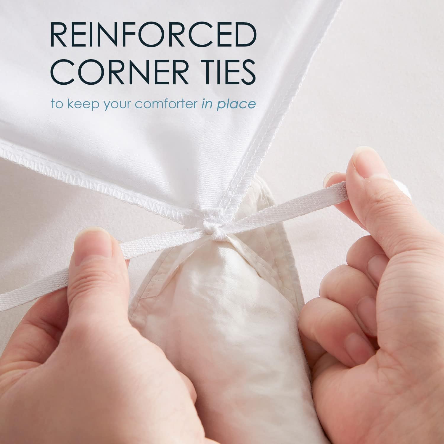 Hearth & Harbor White Duvet Cover with Fitted Sheet King Size - 4 Piece Soft Double Brushed Bedding Set, Includes 1 Duvet Cover with Button Closure, 1 Fitted Sheet, 2 Pillow Shams