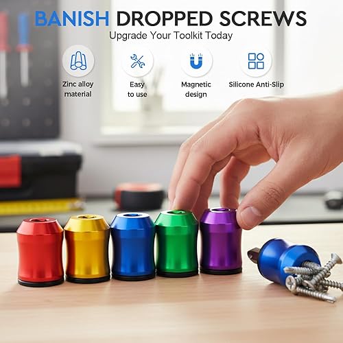 Miniatura 2 de Anillo magnético de cabeza de destornillador mejorado, cabeza de destornillador, soporte magnético para tornillos con diseño antideslizante, bobina