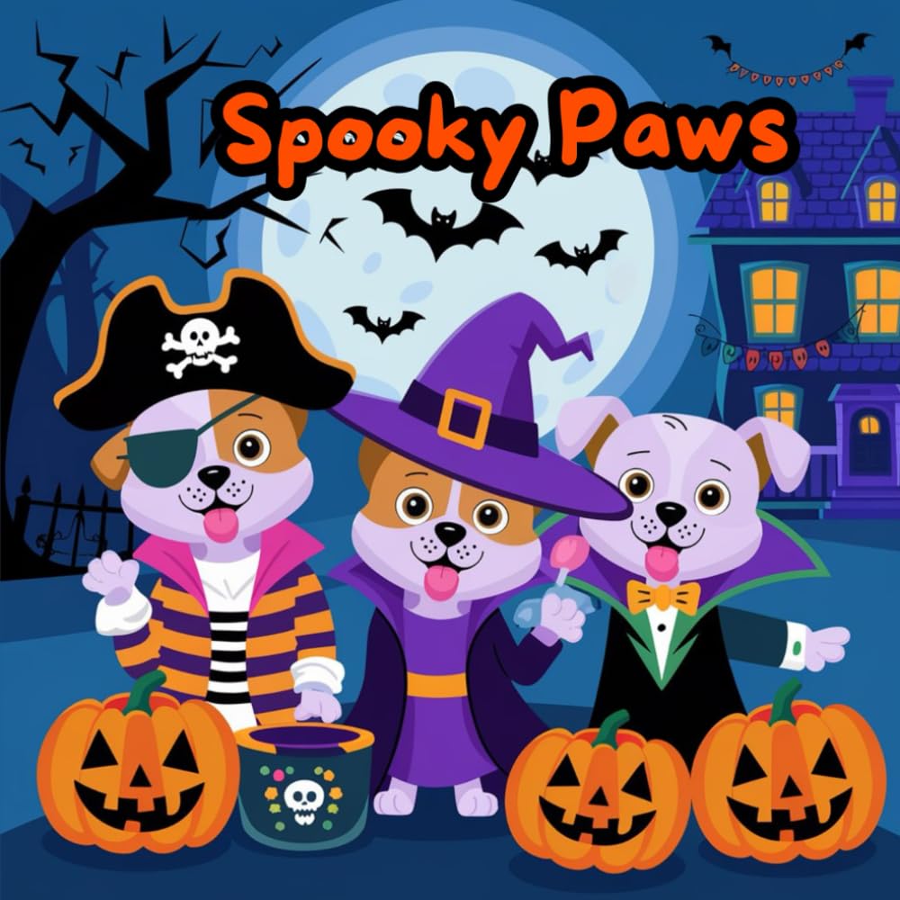 Spooky Paws: Halloween Dogs Coloring Book
