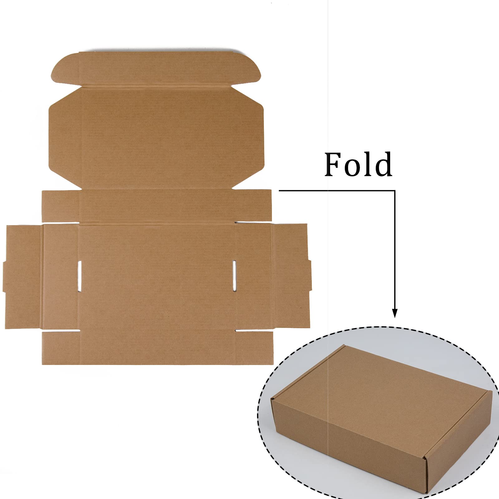 25 x 15 cm pudełka wysyłkowe, brązowe pudełka z tektury falistej, do małych firm, pakowania i wysyłki