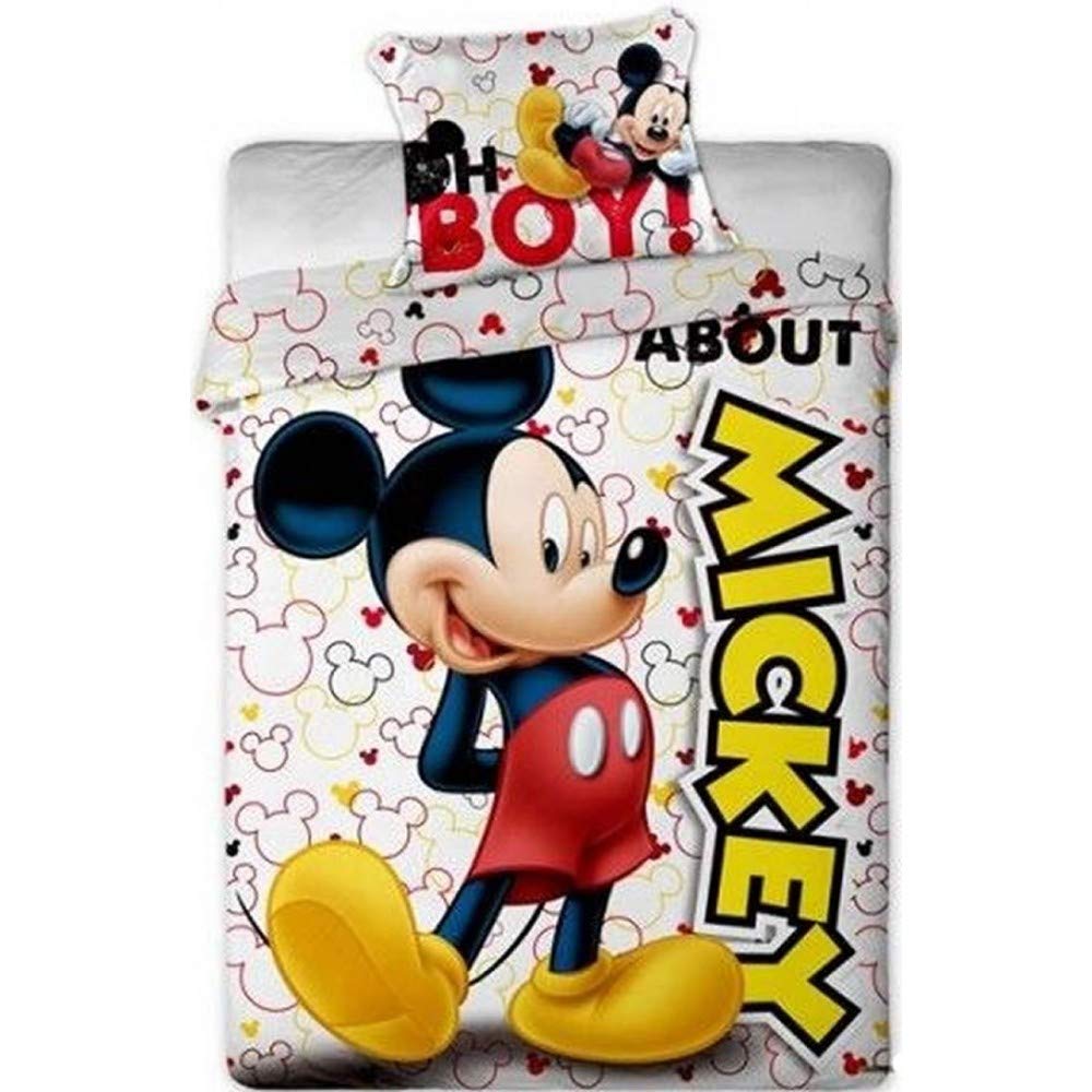 Disney - Funda de edredón y Almohada para Cama Individual, diseño de Mickey Mouse