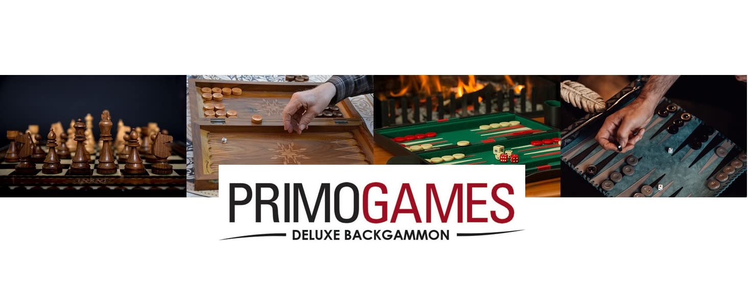 Attaché Valise Jeu de Backgammon - Set de Backgammon en Similicuir Noble avec revêtement intérieur en Feutre Fin - Dimensions 48 x 38 cm - Godets à dés Inclus
