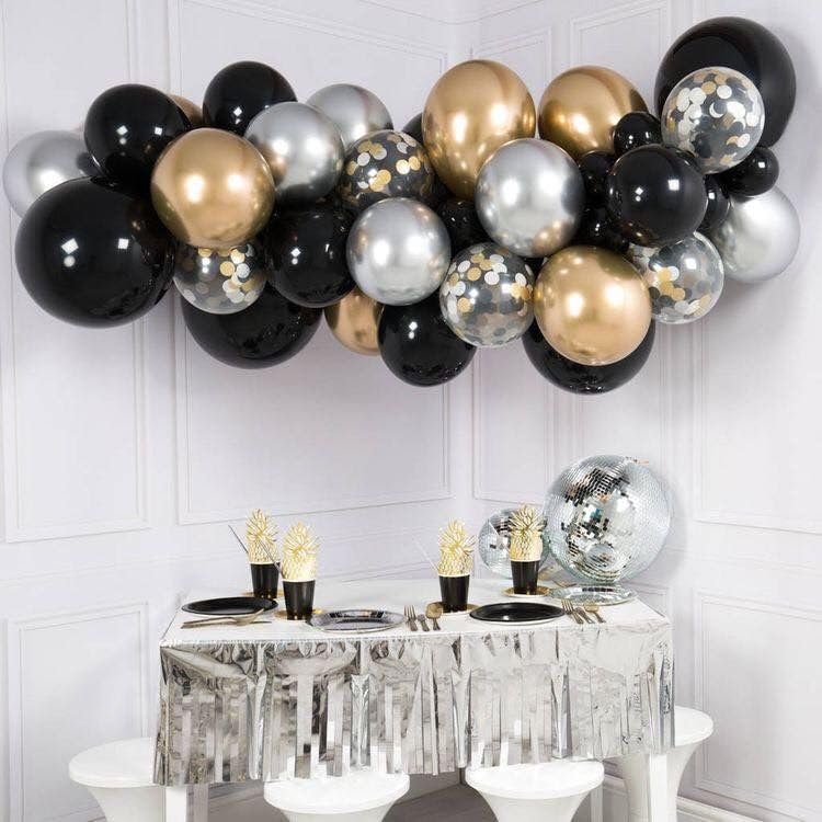 Image of DL Chrome Balloons - 25 Pcs (9 Inch) Gold | Shiny Finish Latex Balloons for Birthday, Wedding, Anniversary, Baby Shower, Party Decoration | Durable Quality, Helium & Air Supported