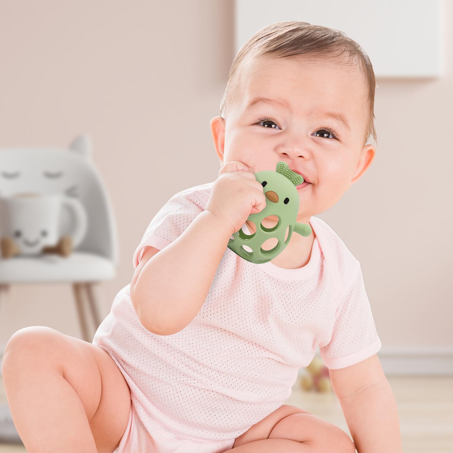 Teething Toys for Baby, New Infant Silicone Chicken Baby Teether Toy Sensory Toy from 0 Months Prevents Finger Sucking - Image 2