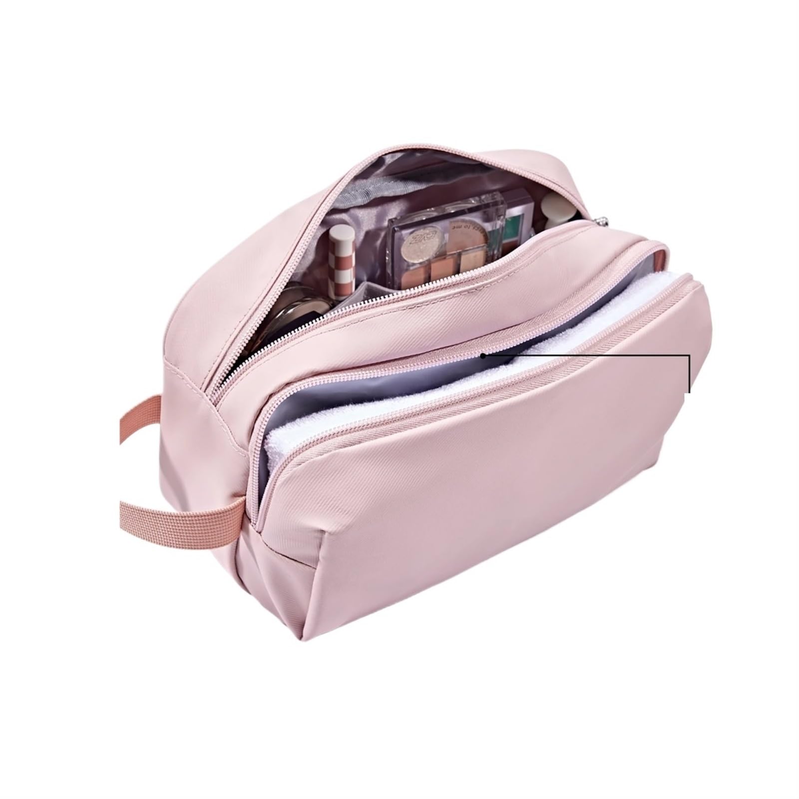 Neceser de Viaje para Mujer Bolsa de Almacenamiento cosméticos for Maquillaje, Bolsa Aseo for Mujer, Conjunto Viaje for Hombre, Afeitar Impermeable(S-Pink)