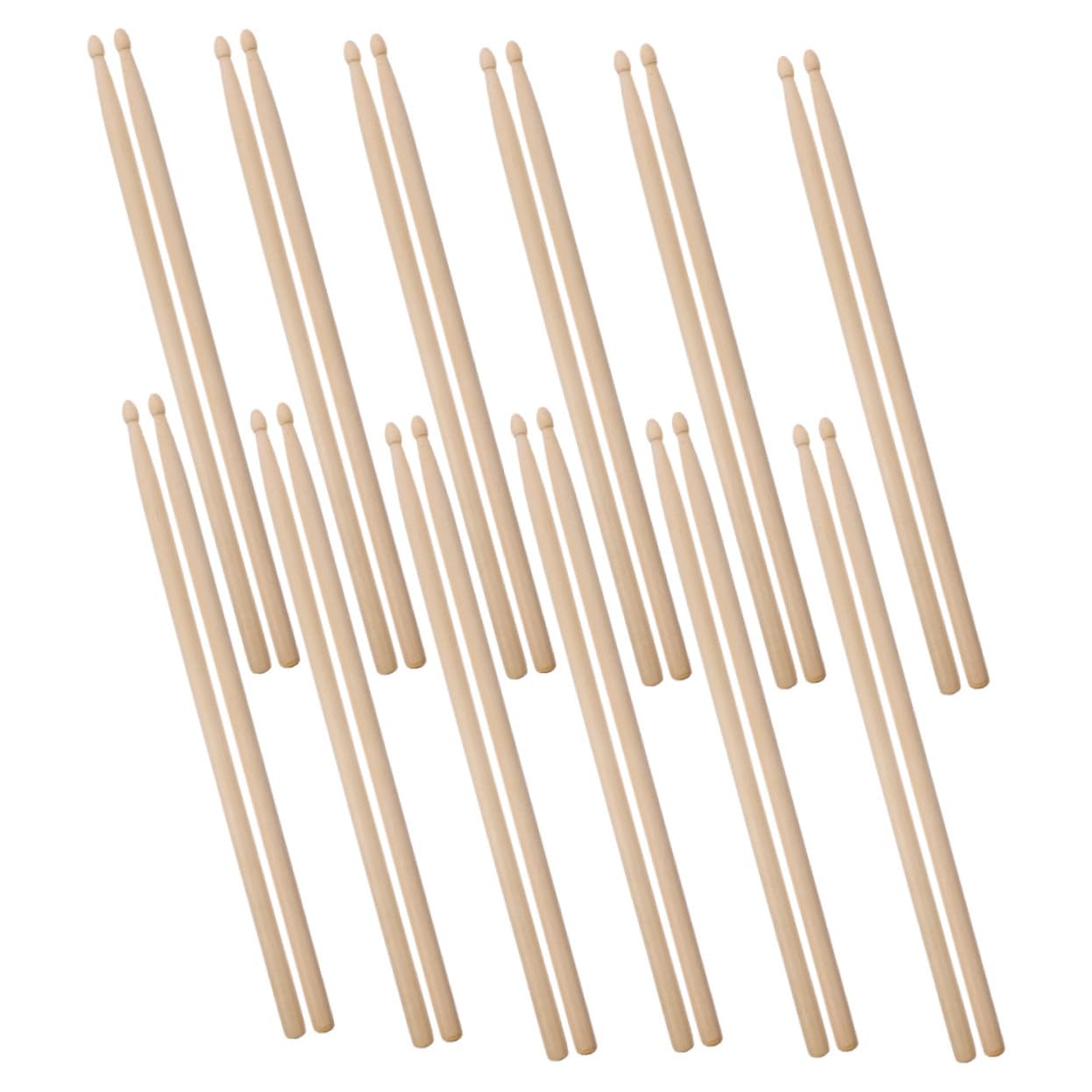 5a Holz Drumsticks, 12 Paar, Beige, für Anfänger und Profis | Ausgewogenes Design, Vielseitig Einsetzbar, für Bands und Home Gatherings, Komfortabler Griff