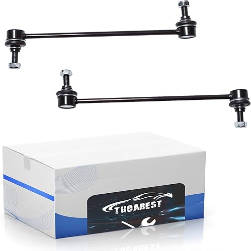 TUCAREST Barra estabilizadora delantera de enlace 2 piezas K80502 compatible con 04-10 Su-zuki Swift+ [09-10 Po-ntiac G3] Chevy 04-11 Aveo, 06-11