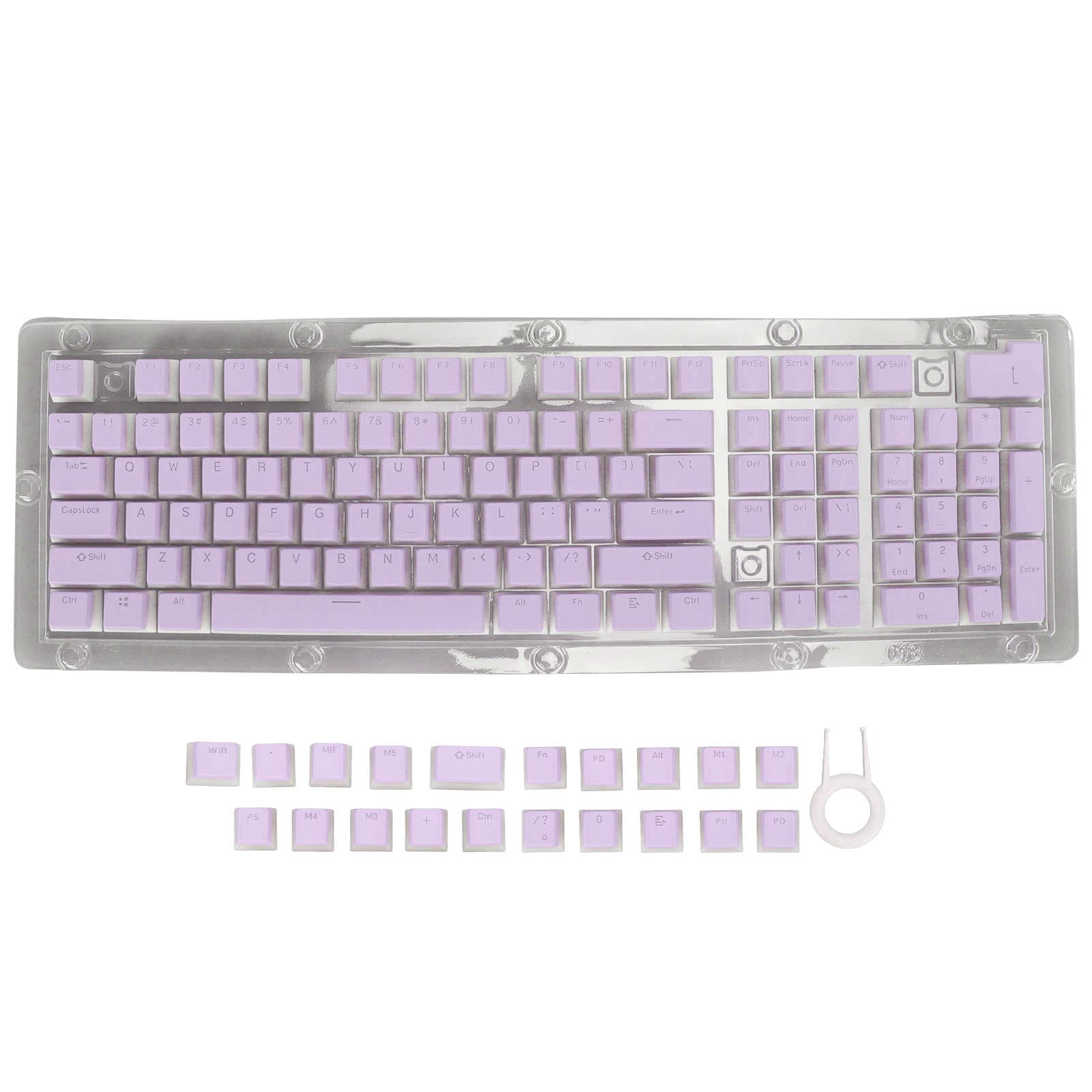 Cocoarm PBT Pudding Keycaps 130 Tasti, Altezza OEM Traslucido (PURPLE)
