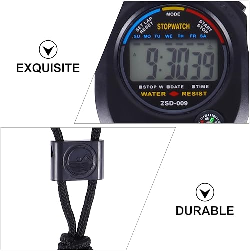 Miniatura 4 de Cronómetro de entrenamiento multifuncional para árbitros entrenadores y atletas cronómetro digital negro para correr natación carreras