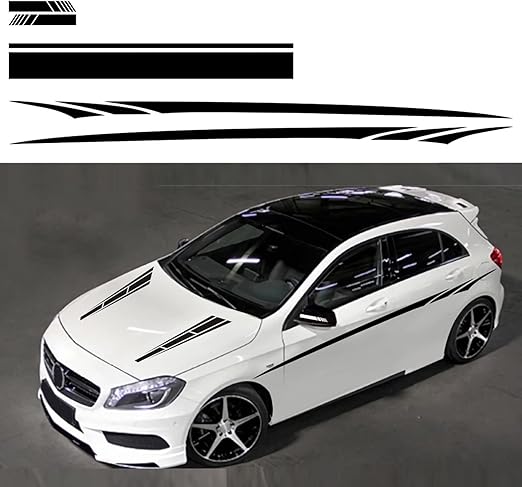 Amazon Jiaohaowei 5 個の車のドアウエストラインステッカーレーシングストライプフードバックミラービニール Flim ユニバーサル車 のステッカー Diy アクセサリー ステッカー デカール 車 バイク