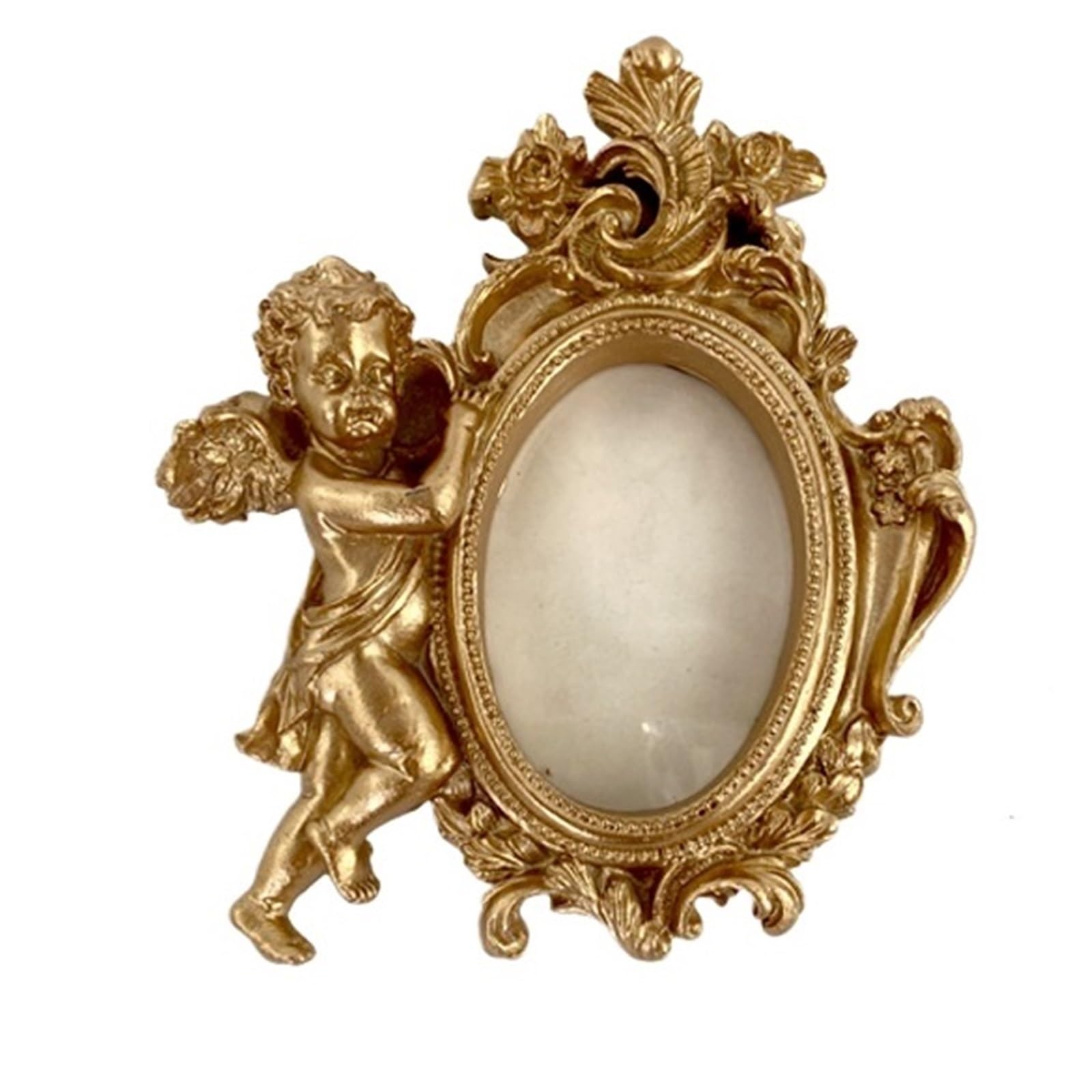 Nostalgic Vintage Photo Frame Decorative Angel Resin Home Decor And Desktop Memory Collectibles for home decor(B)