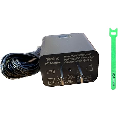 Yealink PS5V2000US Power Supply Cord 5V 2A for Yealink IP Phones