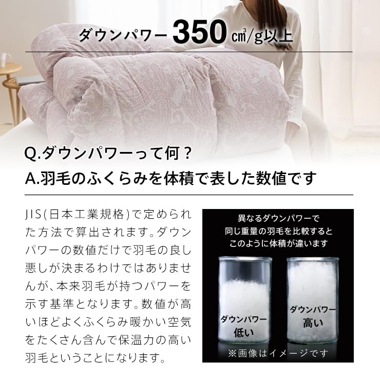 Amazon｜洗える 羽毛布団 ダブル ブルー 冬用 ランドリッシュ フランス