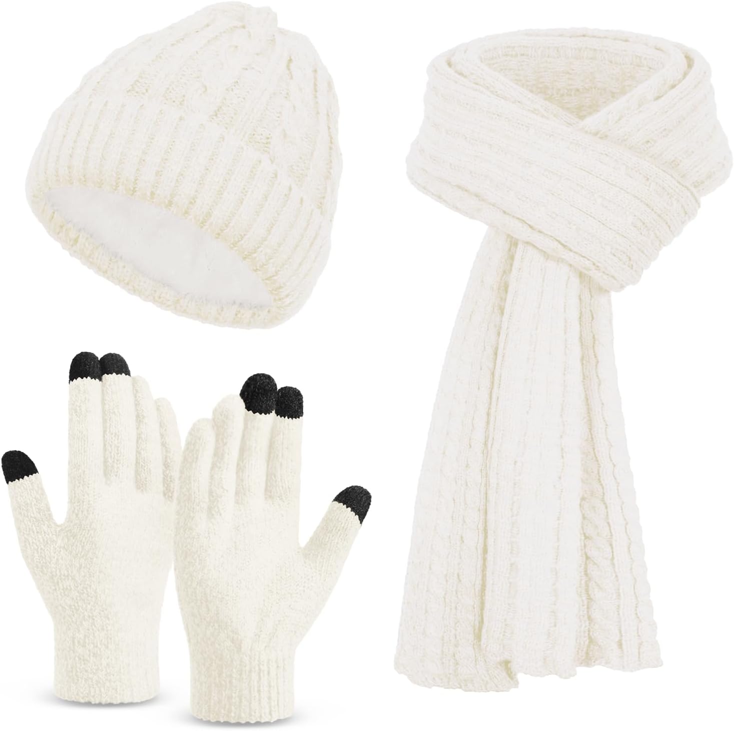 Omisy Unisex Winter Set – Beanie Hat, Touchscreen Gloves & Long Scarf, Christmas Gifts for Women Mom Wife Stocking Stuffer Omisy Unisex Winter Set – Beanie Hat, Touchscreen Gloves & Long Scarf, Christmas Gifts for Women Mom Wife Stocking Stuffer