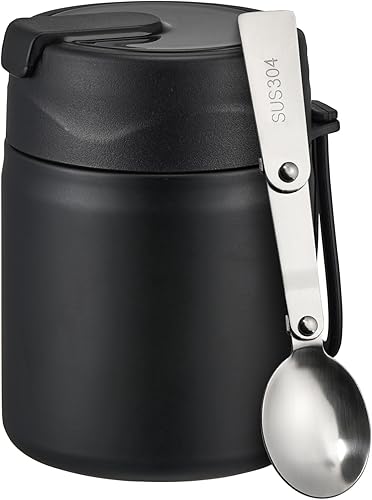 Miniatura 12 de Termo de sopa de 17 onzas para comida caliente para niños, tarro de comida aislado al vacío con cuchara de acero inoxidable, boca ancha, termo a