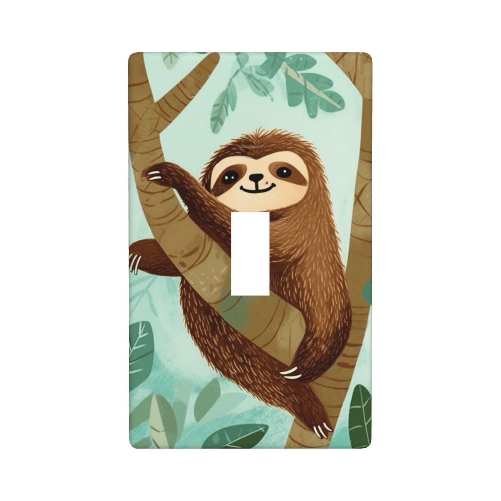 Decorator Wall Plate Cover Single Toggle Light Switch Cover Hug tree sloth Wallplates Blank Electrical Rocker Switch Plate Covers for Electrical Outlets Decorative 1 Gang 4.5" x 2.76"