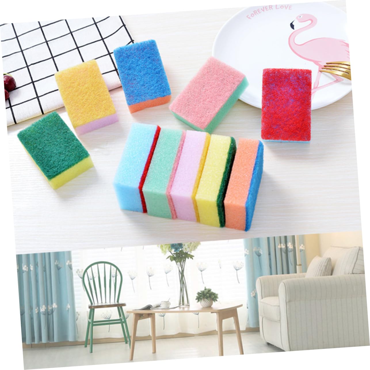 FRCOLOR 90piezas Esponjas De Limpieza De Cocina De Esponjas De Nano Limpieza para Fregar Platos Estropajos Duraderos y Reutilizables Aleatorios para Hogar y Restaurante