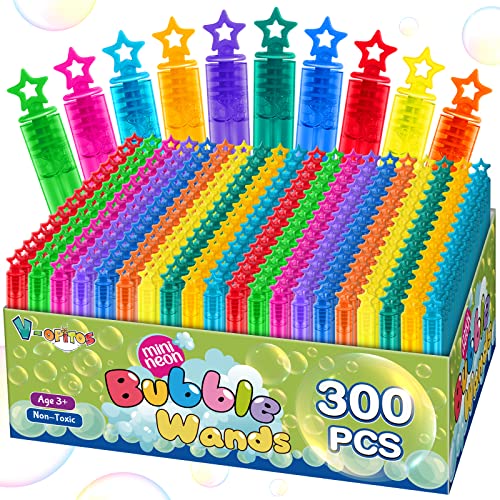 200 Pcs Mini Bubble Wands in 10 Colors, Bulk Party Favors for Kids, Themed Birthday, Christmas, New...
