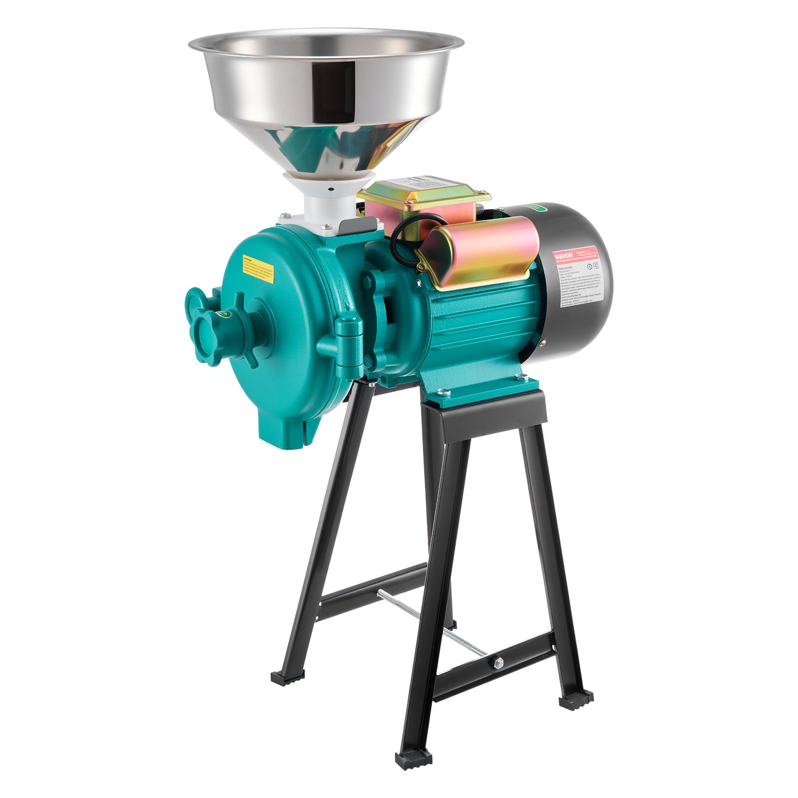 VEVOR Macchina per Polverizzazione Cereali Spezie Grano, Polverizzatore in Ghisa da 2200 W ad Alta Velocità con Piedini in Gomma Antiscivolo, per Cereali Secchi, Spezie, Caffè, Mais e Pepe