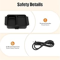 Vista 7 de Electric Hot Pot With Grill, 2 in 1 Indoor NonStick Shabu Pot and Griddle, Dual Temperature Control, for Barbecue, Soup Making