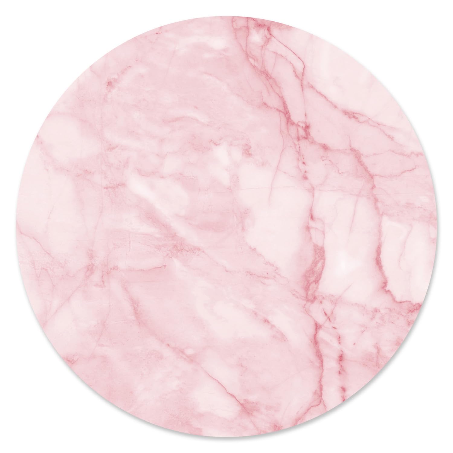younikat Mauspad Marmor-Look I Ø 22 cm I Mousepad in Standard-Größe, rutschfest I schlicht modern I Stein-Optik Granit rosa weiß I dv671