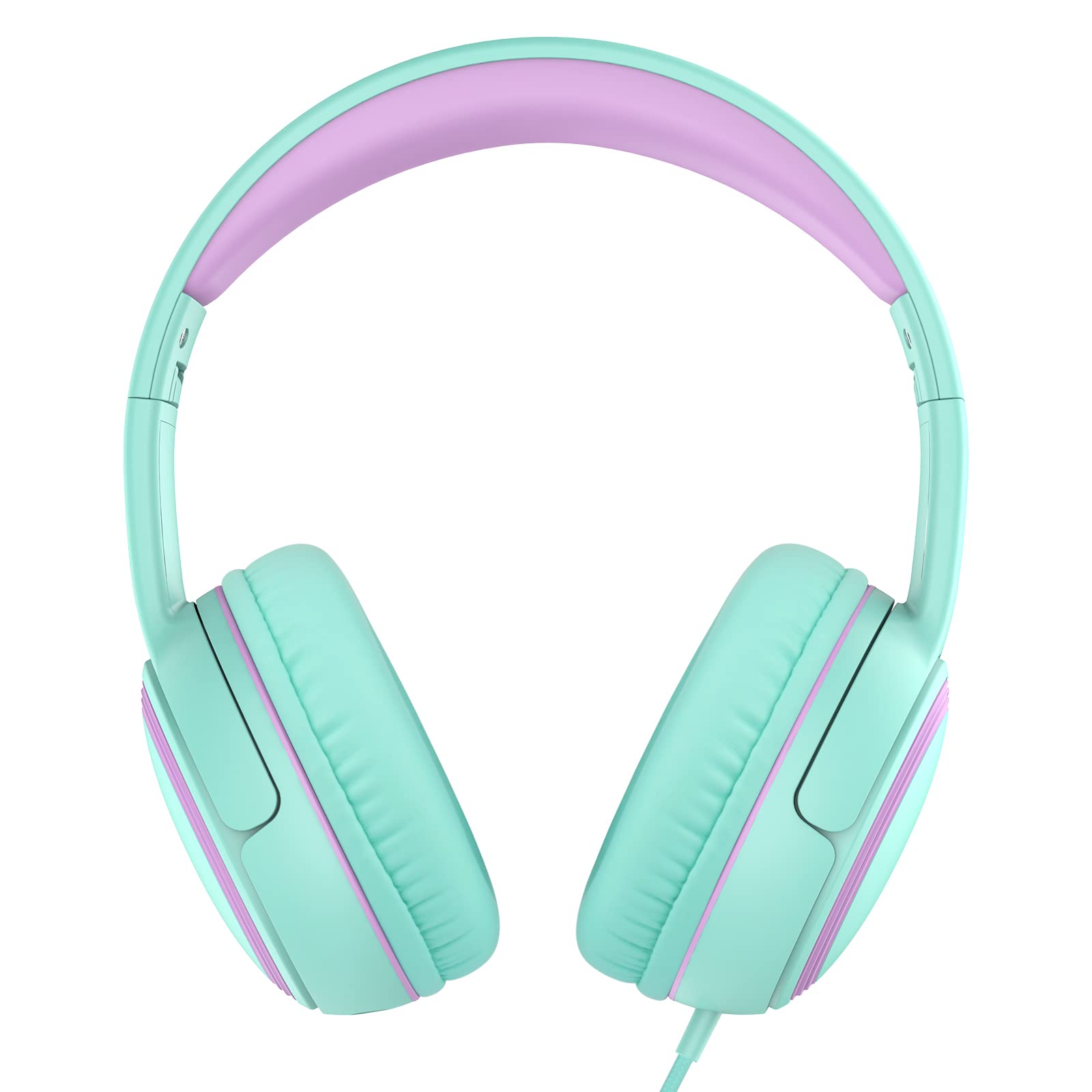 JOMILIN A10 Cuffie On-Ear con microfono, leggere e pieghevoli, con cavo senza groviglio da 1,5 m, cuffie cablate portatili per smartphone, tablet, computer MP3/4 (verde)