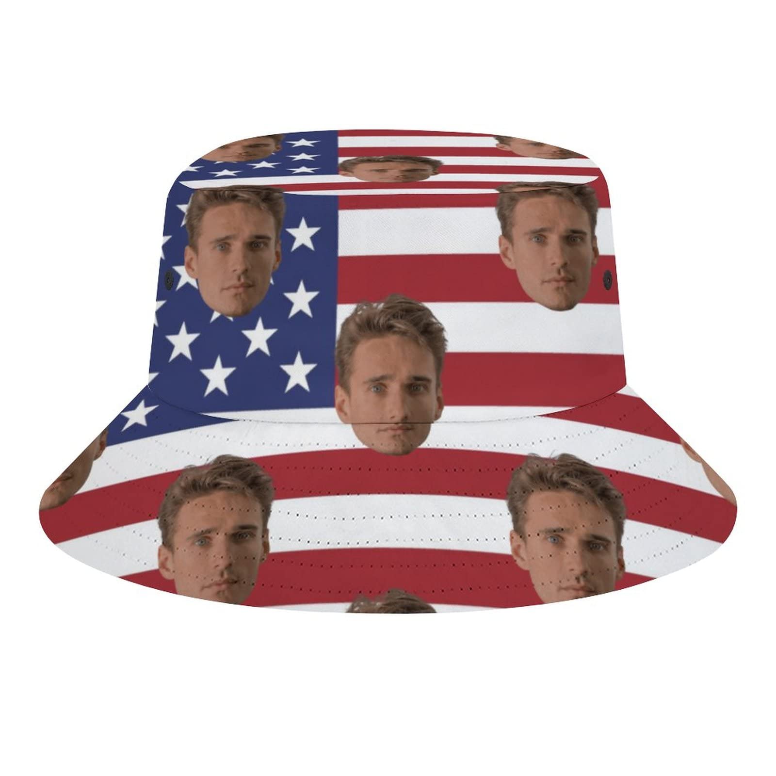 Custom Bucket Hat Personalized Fisherman Cap with Face Design Your Own Photo Summer Travel Funny Hats for Women Men (Style2) Black