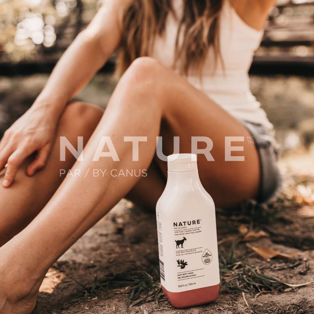 Nature by Canus, Natural Cleanser, Moisturizing Shea Butter Body wash with Goat Milk, for dry skin types 16.9 Fl Oz