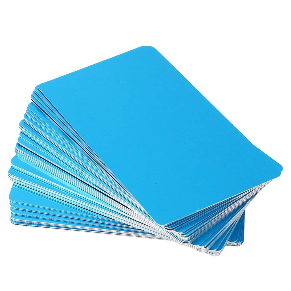 Cartes de visite vierges bleues OUKENS en métal pour remplacer vos cartes en papier fragiles