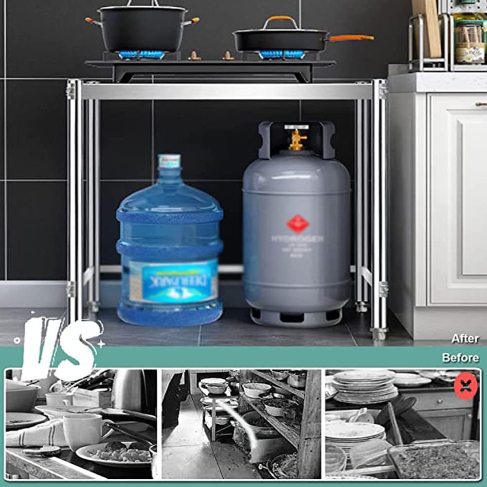Heavy Duty Commercial Kitchen Table, Stainless Steel Table Gas Stove Frame for Prep & Work Catering Table 、for Restaurant,Home,Kitchen and Hotel (Color : Silver, Size : 60x30x80cm)