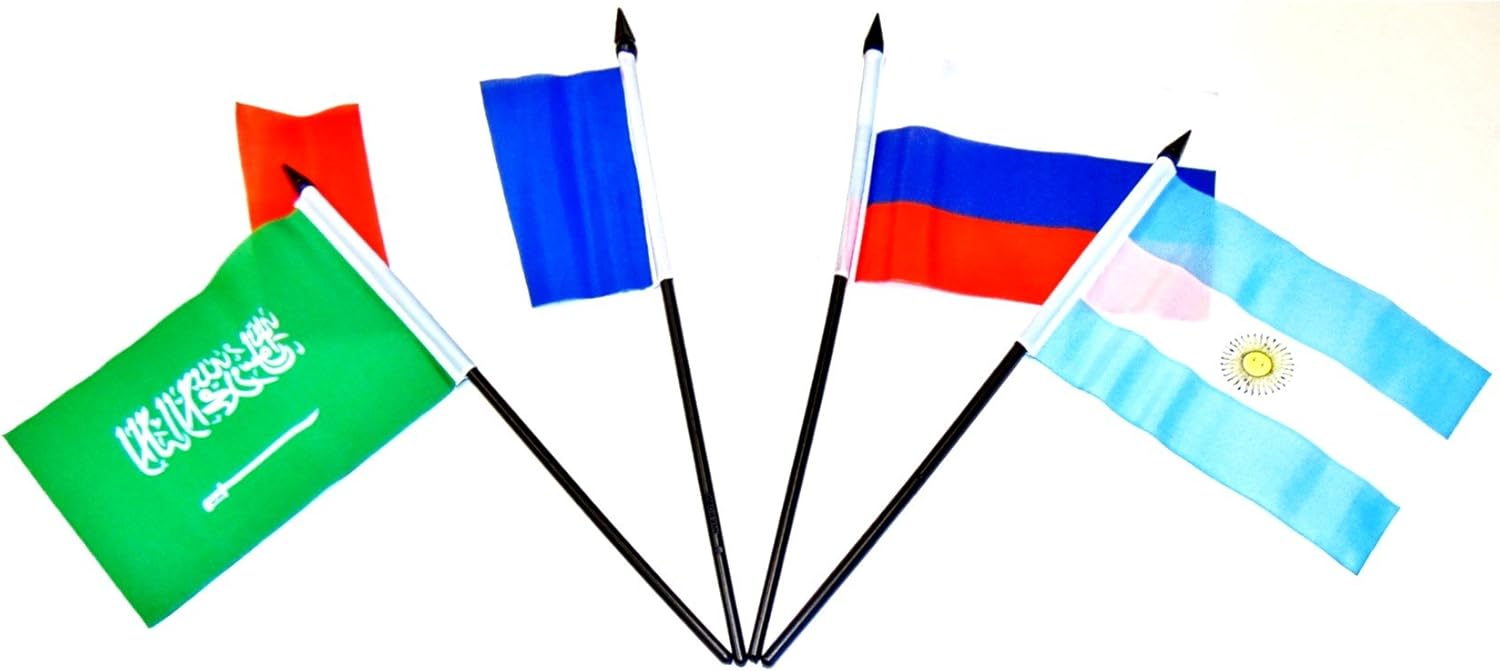 G-20 (Group of 20) Flag Set 20 Polyester 4x6 Inch Flags, One Flag for Each Country in the G-20