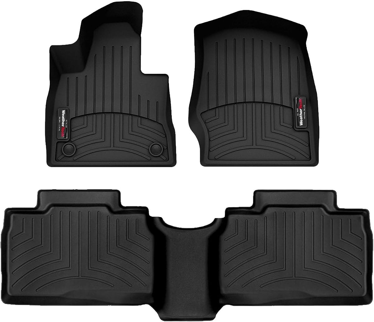 WeatherTech Revestimientos de piso de ajuste personalizado para Ford Explorer, Explorer, Explorer Hybrid - 1ra y 2da fila (4417161-4415752), negro