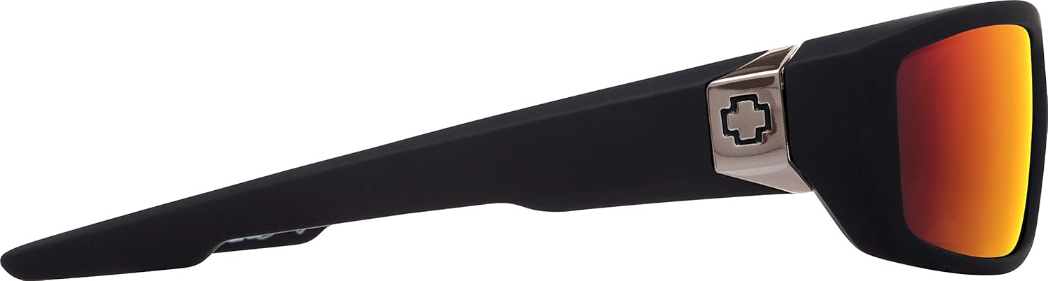 Spy Optic Dirty Mo Sunglasses for Men and for Women | Polarized Styles Available | Shatter Resistant Lenses | Patented Happy Lens Tech (Matte Black - Happy Rose w/Red Spectra Mirror)