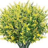 ANRANK 8 Bundles Artificial Lavender Flowers Outdoor UV Resistant Fake Flowers No Fade Faux Plastic