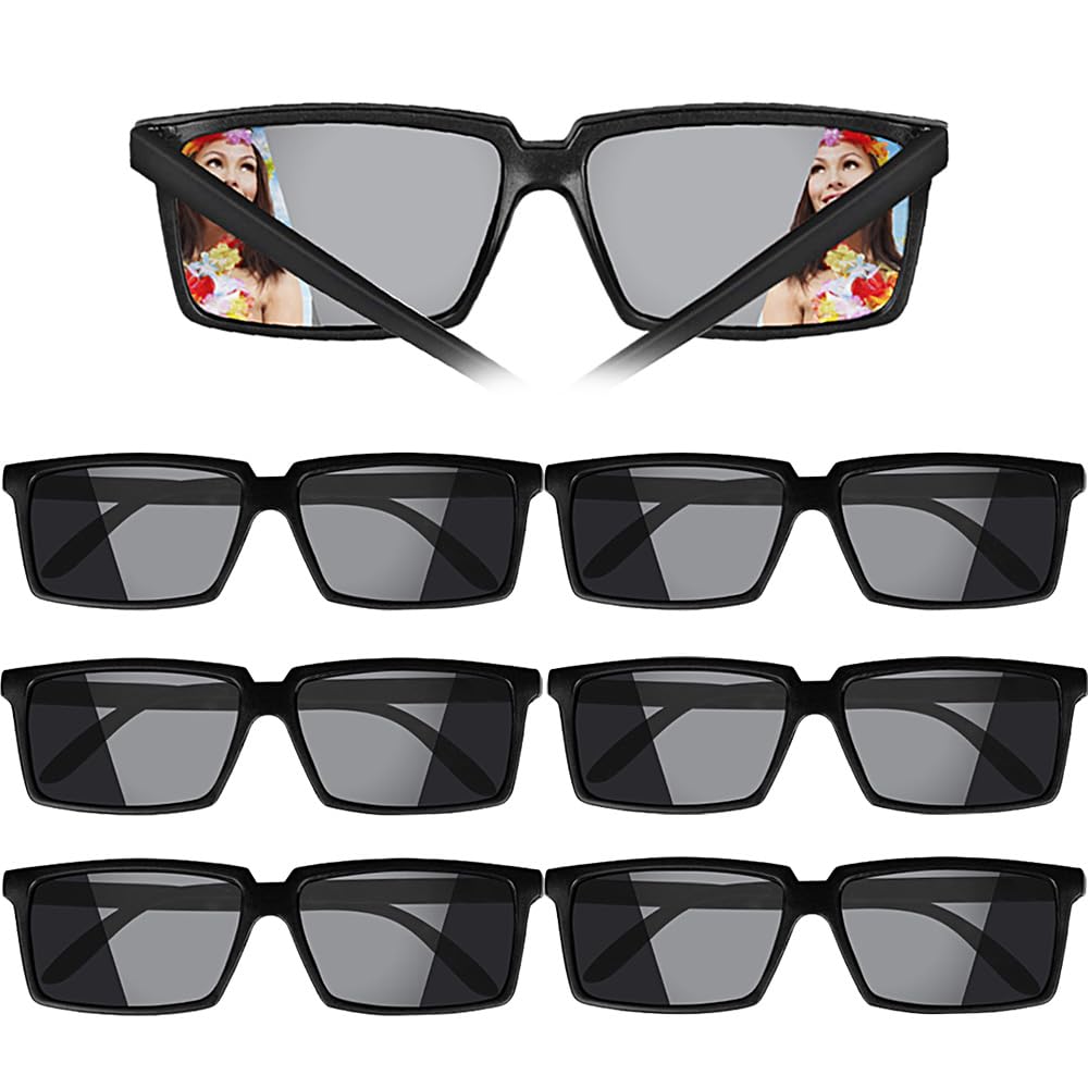 BOFUNX 6 Pieces Mirror Rear View Spy Glasses Funny Spy Glasses with Side Mirrors See Behind You - Spy Gear for Adults Kids Spy Theme Party Eyewear Photo Booth Props
