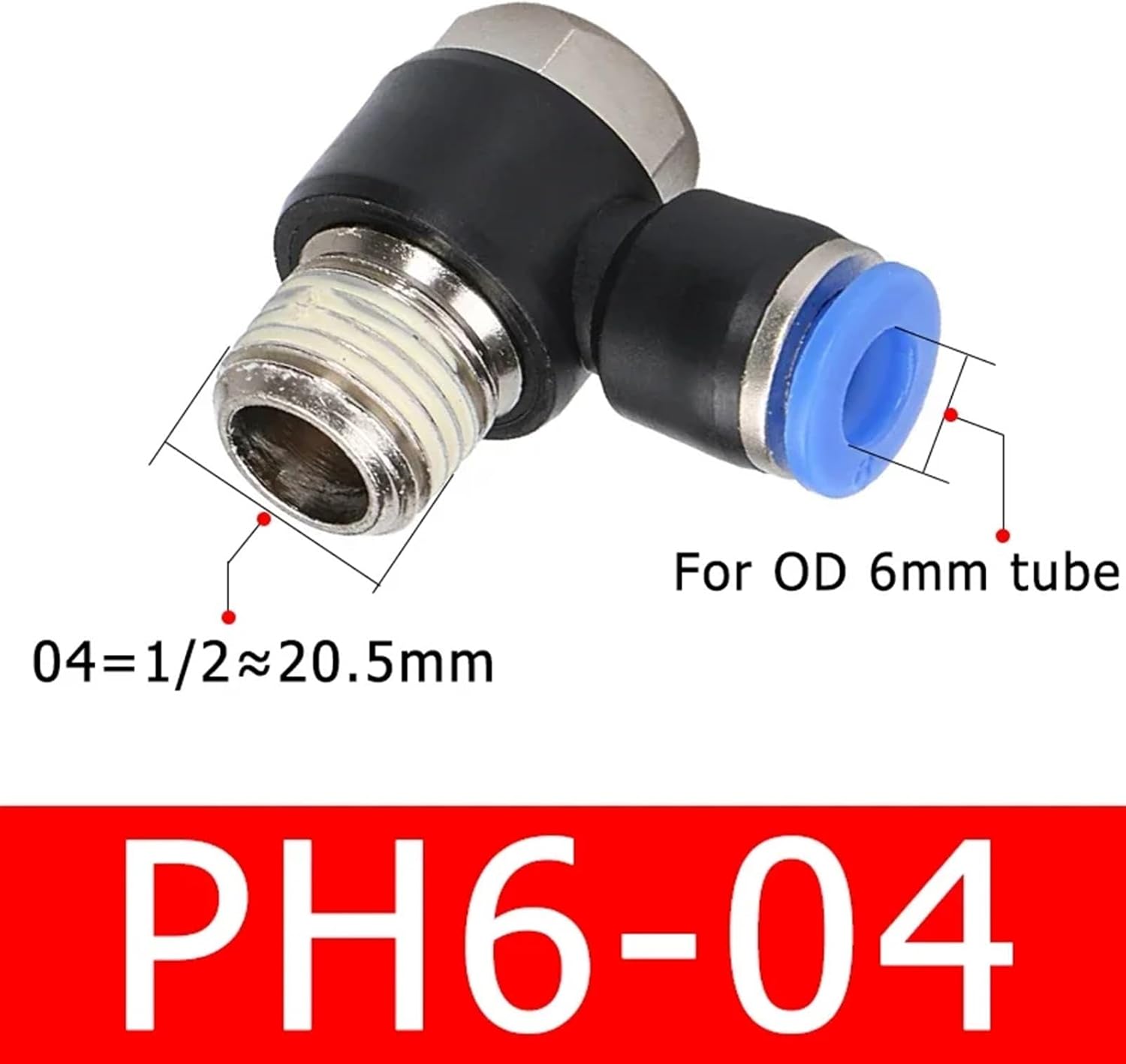 10/50pcs 1/8"1/2 3/8 1/4 BSPT PH Quick Shot Coupler Pneumatic Fitting Accessories For Air Hose Tube Connectors (Color : PH6-04, Size : 10 pcs)