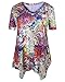 Zerdocean Women Plus Size Printed Short Sleeves Tunic Tops Flowy T Shirt